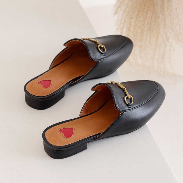 ranbetty genuine cow leather horse bit buckle flat low heel slip-on loafer slingback backless slid slippers shoes for women, Black
ranbetty genuine cow leather horse bit buckle flat low heel slip-on loafer slingback backless slid slippers shoes for women, Black