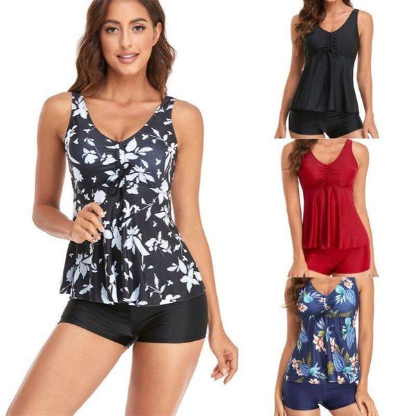 womens printed split four swimsuits corners bottoming two piece set swimming suit conservative spring bathing, White;black
womens printed split four swimsuits corners bottoming two piece set swimming suit conservative spring bathing, White;black