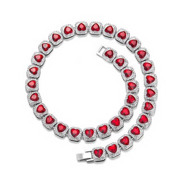 hiphop luxury fashion full rhinestone ice out red heart tennis chain for men and women golden plated summer jewelry gift, Silver
hiphop luxury fashion full rhinestone ice out red heart tennis chain for men and women golden plated summer jewelry gift, Silver