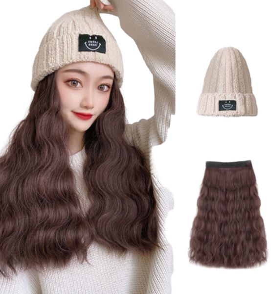18 inch long hair wig hat integrated fashionable ladies' autumn and winter warm knitted cap multiple styles available, Black
18 inch long hair wig hat integrated fashionable ladies' autumn and winter warm knitted cap multiple styles available, Black