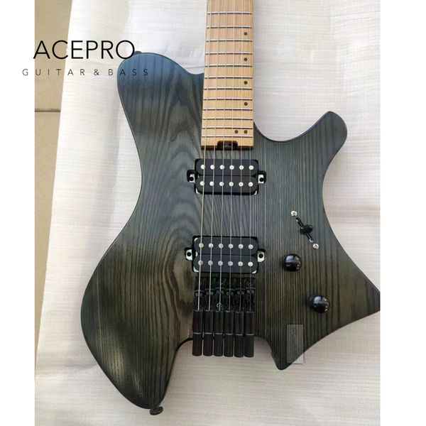 acepro headless electric guitar stainless steel frets black color ash body roast maple neck 2*humbucker pickups high quality
acepro headless electric guitar stainless steel frets black color ash body roast maple neck 2*humbucker pickups high quality