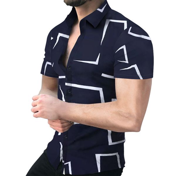 men's shirt geometry short sleeve hawaiian social button up cardigan blouses wholesale 2022 single breasted lapel shirt, White;black
men's shirt geometry short sleeve hawaiian social button up cardigan blouses wholesale 2022 single breasted lapel shirt, White;black