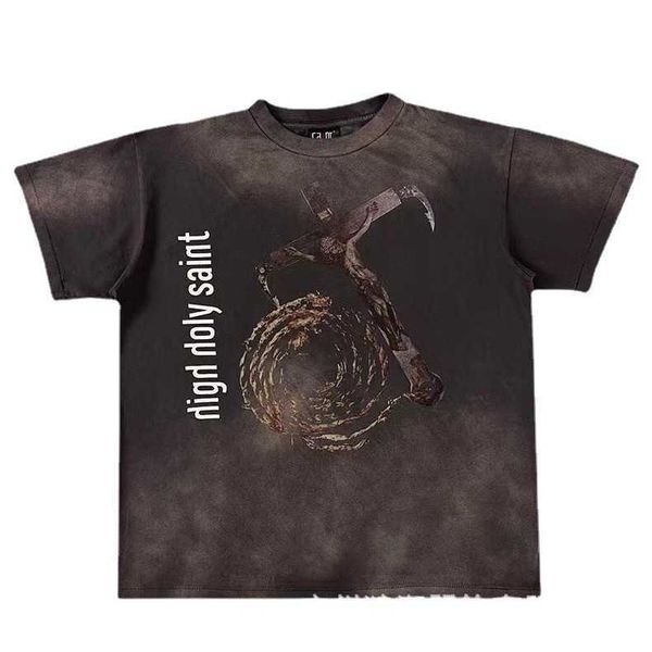 ef86 new style t-shirts for men and women fashion designer saint michael cho sickle cross print old loose short sleeve, White;black
ef86 new style t-shirts for men and women fashion designer saint michael cho sickle cross print old loose short sleeve, White;black