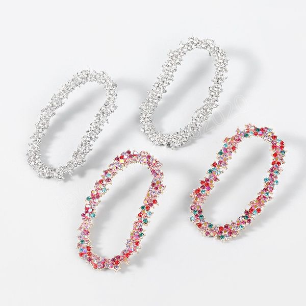 shiny rhinestone oval pendant women's earrings party wedding fashion luxury jewelry accessories, Silver
shiny rhinestone oval pendant women's earrings party wedding fashion luxury jewelry accessories, Silver