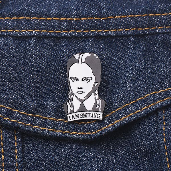 wednesday i am smiling brooch cute anime movies games hard enamel pins collect metal cartoon brooch backpack hat bag collar lapel badges, Blue
wednesday i am smiling brooch cute anime movies games hard enamel pins collect metal cartoon brooch backpack hat bag collar lapel badges, Blue