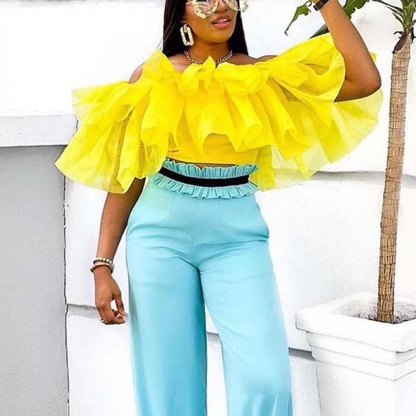 women's blouses yellow blouse & shirts for women off the shoulder ruffles zipper closure fashion elegant ladies high street wear, White
women's blouses yellow blouse & shirts for women off the shoulder ruffles zipper closure fashion elegant ladies high street wear, White