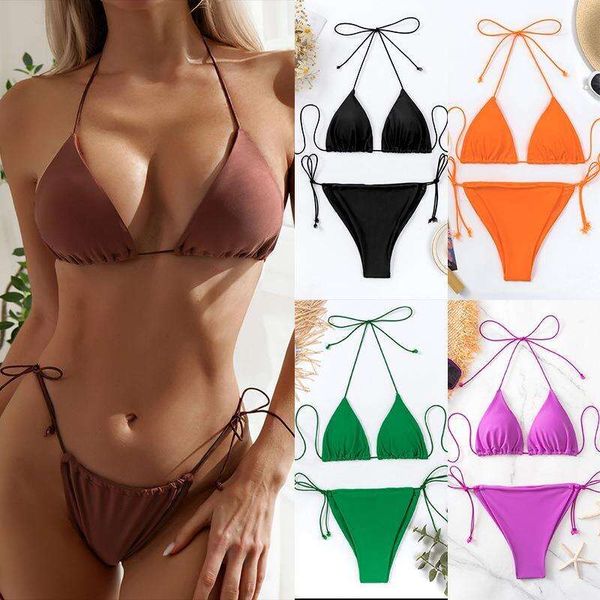 bikini womens solid color simple string banded with chest pad wireless cup, White;black
bikini womens solid color simple string banded with chest pad wireless cup, White;black