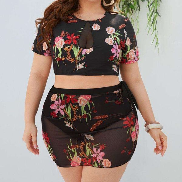 large size womens split three piece swimsuit digital printing push up hollow, White;black
large size womens split three piece swimsuit digital printing push up hollow, White;black