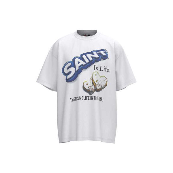 t38r new style t-shirts for men and women fashion designer saint michael the correct version cookie donut worn short sleeved vintage niche, White;black
t38r new style t-shirts for men and women fashion designer saint michael the correct version cookie donut worn short sleeved vintage niche, White;black