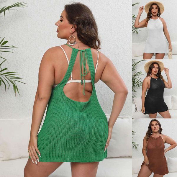 womens beach bikini blouse plus size backless woven skirt tied dress, White;black
womens beach bikini blouse plus size backless woven skirt tied dress, White;black