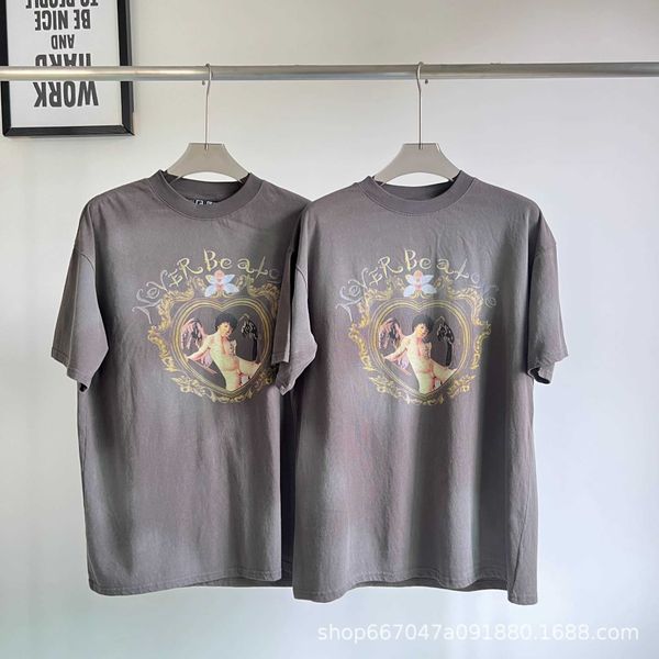 ya9w new style t-shirts for men and women fashion designer saint michael the correct version heart box angel print is used washing short sle, White;black
ya9w new style t-shirts for men and women fashion designer saint michael the correct version heart box angel print is used washing short sle, White;black
