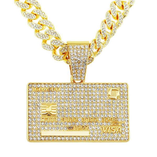 men women hip hop bank card shape pendant necklace with 13mm crystal cuban chain hiphop iced out bling necklaces fashion jewelry, Silver
men women hip hop bank card shape pendant necklace with 13mm crystal cuban chain hiphop iced out bling necklaces fashion jewelry, Silver