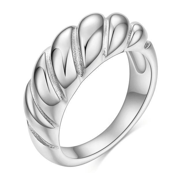 14k gold plated croissant dome ring twisted braided stainless steel ring for men women fashionable and versatile show your personality yw203, Silver
14k gold plated croissant dome ring twisted braided stainless steel ring for men women fashionable and versatile show your personality yw203, Silver