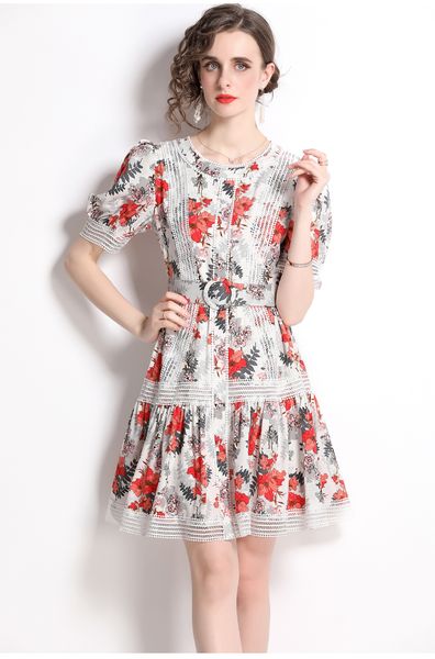 2023 casual dresses runway lace trims embroidery hollow out stitching flower dress women long lantern sleeve floral print belted mini vestid, Black;gray
2023 casual dresses runway lace trims embroidery hollow out stitching flower dress women long lantern sleeve floral print belted mini vestid, Black;gray