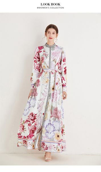 2023 casual dresses spring women fashion runway long dress lantern sleeve stand collar floral print holiday maxi vestidos robes, Black;gray
2023 casual dresses spring women fashion runway long dress lantern sleeve stand collar floral print holiday maxi vestidos robes, Black;gray