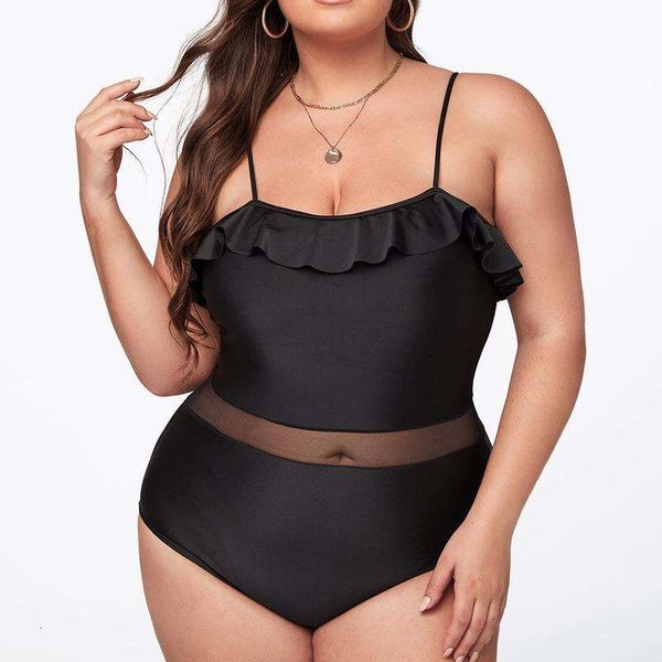 large size bikini solid color push up cut out ruffled mesh stitching swimsuit for women, White;black
large size bikini solid color push up cut out ruffled mesh stitching swimsuit for women, White;black