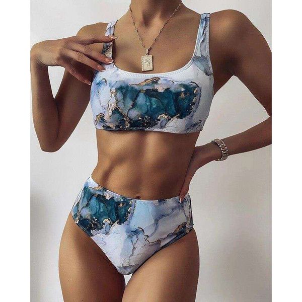 marble tie dye printing womens seperated swimwear u neck high waist bikini, White;black
marble tie dye printing womens seperated swimwear u neck high waist bikini, White;black