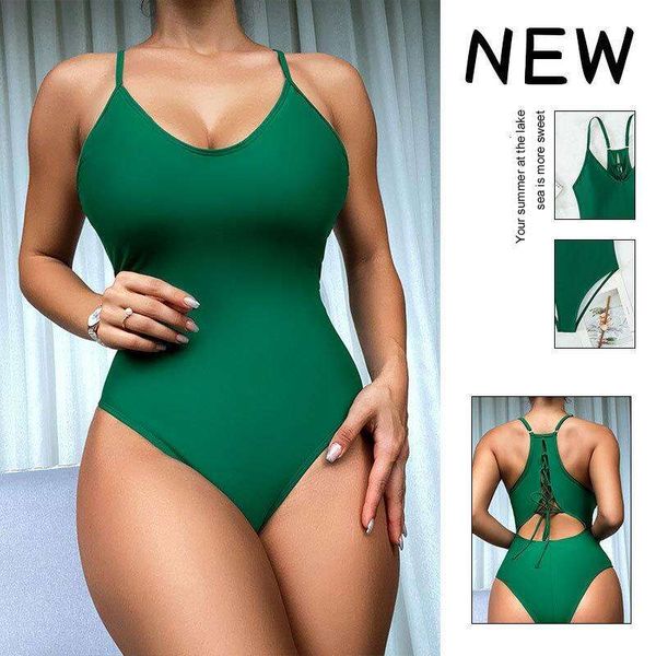 solid color high waist triangle swimwear one piece back lace up womens swimsuit sexy, White;black
solid color high waist triangle swimwear one piece back lace up womens swimsuit sexy, White;black