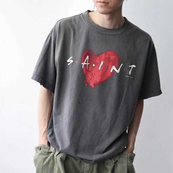 9igs new style t-shirts for men and women fashion designer saint michael broken heart old printed wash short sleeve american high street cas, White;black
9igs new style t-shirts for men and women fashion designer saint michael broken heart old printed wash short sleeve american high street cas, White;black