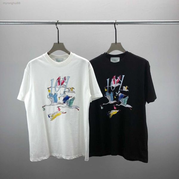fashionable european casablanc short sleeve t-shirt with colorful letter printing pattern on the chest krcq, White;black
fashionable european casablanc short sleeve t-shirt with colorful letter printing pattern on the chest krcq, White;black