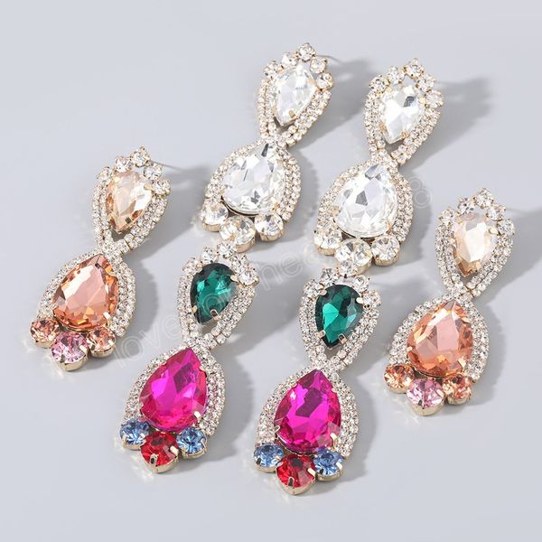 colorful rhinestone pendant luxury women's dangle earrings party wedding fashion jewelry accessories, Silver
colorful rhinestone pendant luxury women's dangle earrings party wedding fashion jewelry accessories, Silver