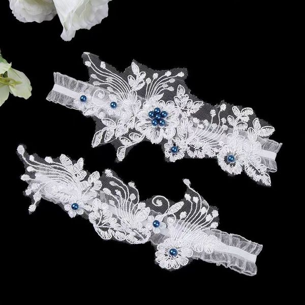 bridal bud silk stockings with blue pearl garter belts elastic leg ring wedding suspenders, White
bridal bud silk stockings with blue pearl garter belts elastic leg ring wedding suspenders, White