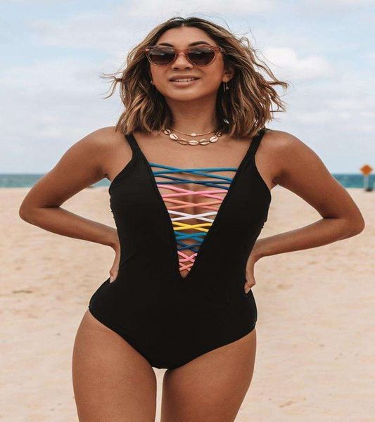 swimsuit womens one piece colorful ropes bikini for women, White;black
swimsuit womens one piece colorful ropes bikini for women, White;black