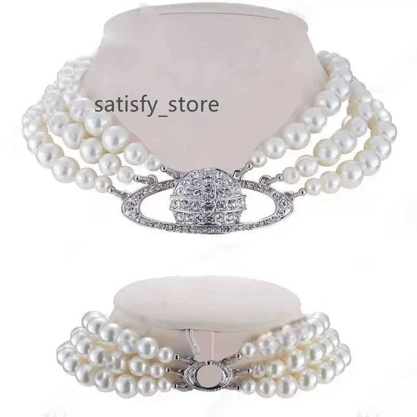 luxury fashionable pearl necklace advanced retro three layer pearl shiny saturn bead pendant, Silver
luxury fashionable pearl necklace advanced retro three layer pearl shiny saturn bead pendant, Silver