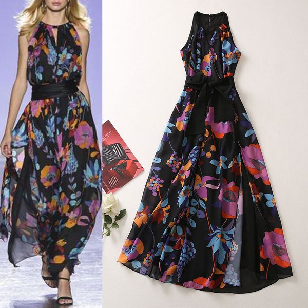 702 2023 milan style runway dress summer dress crew neck sleeveless mid calf brand same style empire womens dress fashion, Black
702 2023 milan style runway dress summer dress crew neck sleeveless mid calf brand same style empire womens dress fashion, Black