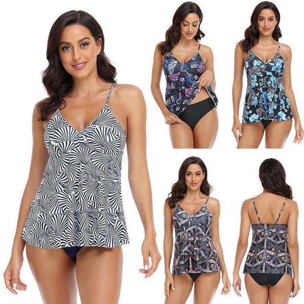 tankini digital swimwears printing multi color skirt split triangle underpants womens swimsuit, White;black
tankini digital swimwears printing multi color skirt split triangle underpants womens swimsuit, White;black