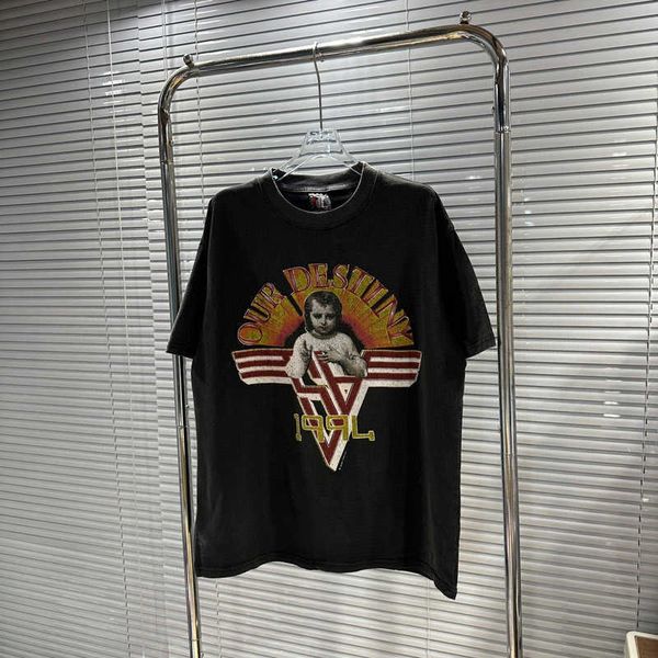 1h7a new style t-shirts for men and women fashion designer saint michael co angel head print washed old short sleeve american casual loose, White;black
1h7a new style t-shirts for men and women fashion designer saint michael co angel head print washed old short sleeve american casual loose, White;black