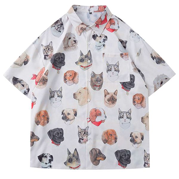 2022 hip hop funny puppy dogs head graphic button up shirt vintage streetwear kawaii summer large 2xl korean, White
2022 hip hop funny puppy dogs head graphic button up shirt vintage streetwear kawaii summer large 2xl korean, White