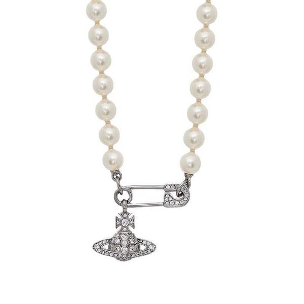 empress dowager west diamond pin saturn pendant pearl necklace female brass gold-plated collarbone necklace, Silver
empress dowager west diamond pin saturn pendant pearl necklace female brass gold-plated collarbone necklace, Silver