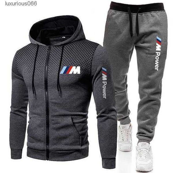 men's sportswear hooded sweatshirt and sweatpants 2-piece set with zipper bmw v brand clothing series, Black
men's sportswear hooded sweatshirt and sweatpants 2-piece set with zipper bmw v brand clothing series, Black