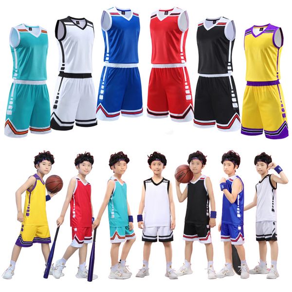 Image of 23-24 New Season Basketball Uniforms Jersey Customized Basketball Shirt and Pants Kits for Man and Kids Size