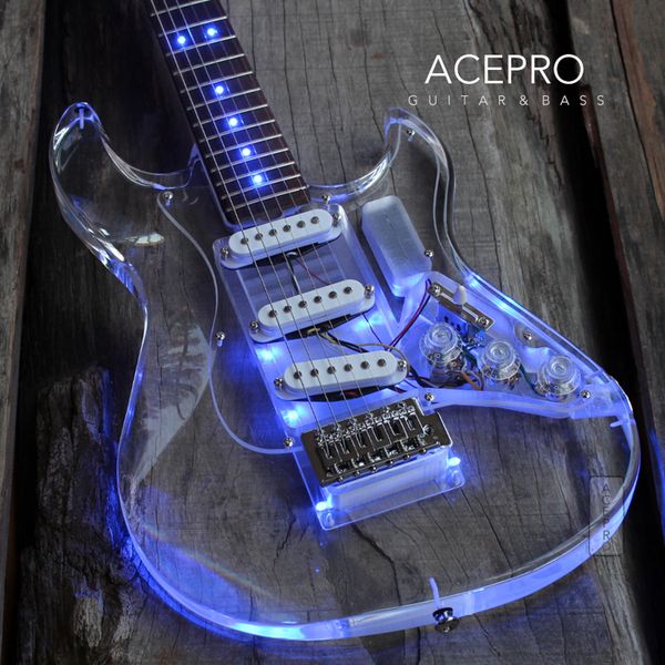 new arrive acepro led light electric guitar acrylic body blue led transparent pickguard & knobs 3 single pickups maple neck
new arrive acepro led light electric guitar acrylic body blue led transparent pickguard & knobs 3 single pickups maple neck