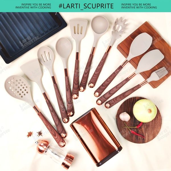 Herb Spice Tools Silicone Kitchen Utensils Set Nonstick Kitchenware Accessories Gold Plated Handle Heat Resistant Cooking Tool Drop 230609 ware
Herb Spice Tools Silicone Kitchen Utensils Set Nonstick Kitchenware Accessories Gold Plated Handle Heat Resistant Cooking Tool Drop 230609 ware