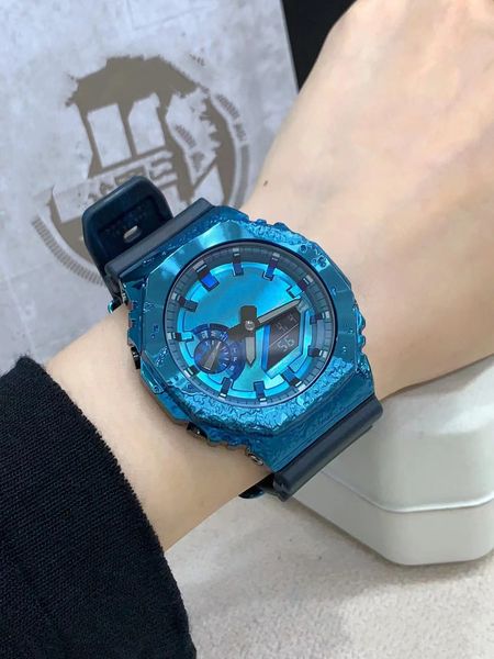 2100 digital quartz watch original shock watch blue alloy detachable dial full world time gm oak series, Slivery;golden
2100 digital quartz watch original shock watch blue alloy detachable dial full world time gm oak series, Slivery;golden