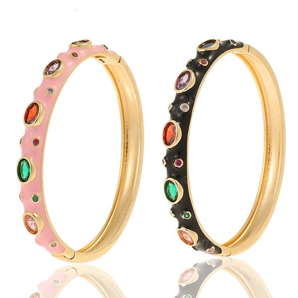 exquisite 18k gold plated zircon bangles elegant neon geometric bracelets for women couple anniversary jewelry gifts, Black
exquisite 18k gold plated zircon bangles elegant neon geometric bracelets for women couple anniversary jewelry gifts, Black