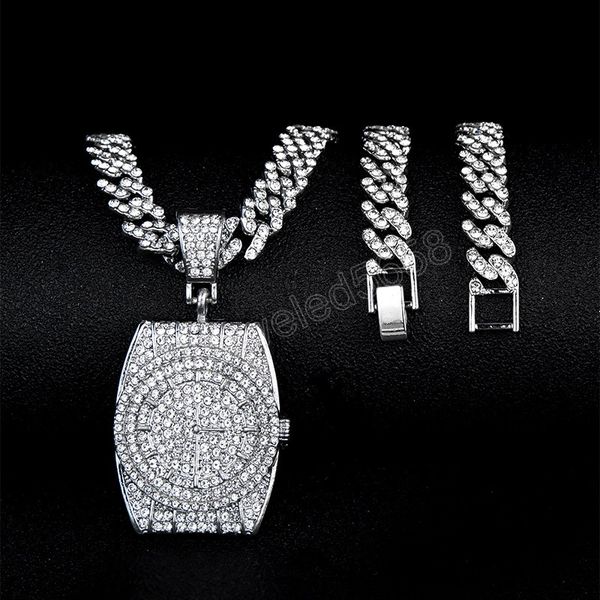 hip hop ice out zircon pendant necklace for men women punk party watch necklace jewelry gift, Silver
hip hop ice out zircon pendant necklace for men women punk party watch necklace jewelry gift, Silver