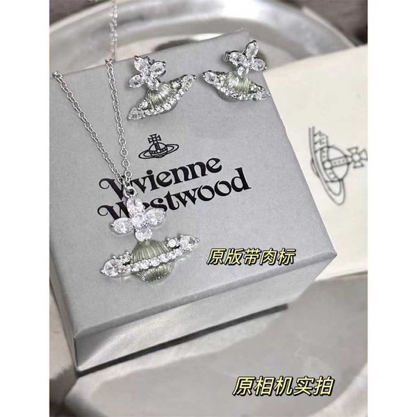 original western empress dowager 2023 new enamel clear green high cargo earnail necklace, Silver
original western empress dowager 2023 new enamel clear green high cargo earnail necklace, Silver