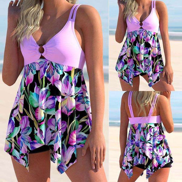 tankini digital printing skirt swimsuits split independent boxers large size womens swimsuit, White;black
tankini digital printing skirt swimsuits split independent boxers large size womens swimsuit, White;black
