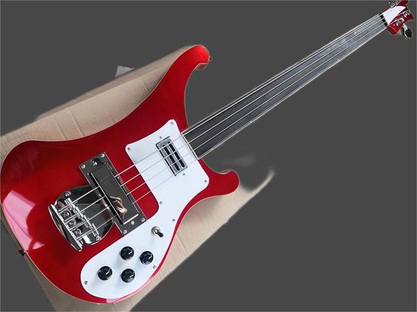 4 string no fidget metal red electric guitar with rosewood fidget board, white pickguard
4 string no fidget metal red electric guitar with rosewood fidget board, white pickguard