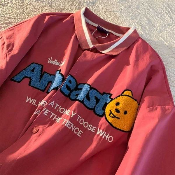 vintage aesthetic summer blouse button up shirt men women cute bear embroidery kawaii short sleeve cardigan preppy students, White
vintage aesthetic summer blouse button up shirt men women cute bear embroidery kawaii short sleeve cardigan preppy students, White