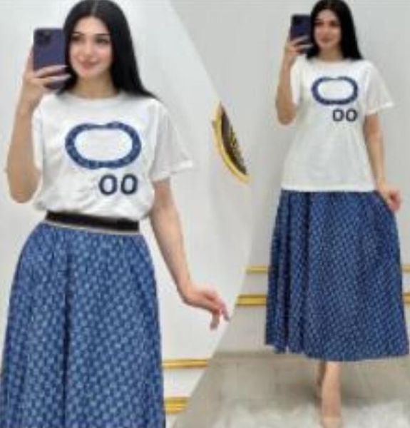 new women two piece dress letter t-shirt and full g letters print baggy pleated long skirt summer elegant ladies short sleeved dress size s-, White
new women two piece dress letter t-shirt and full g letters print baggy pleated long skirt summer elegant ladies short sleeved dress size s-, White