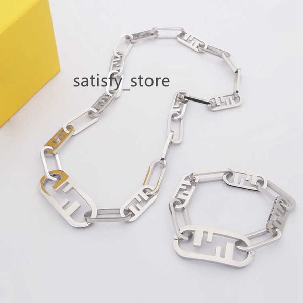 famous brand designer men lady women titanium steel hollow out double f letter 18k gold thick chain bangle necklace ear studs luxurious jewe, Black
famous brand designer men lady women titanium steel hollow out double f letter 18k gold thick chain bangle necklace ear studs luxurious jewe, Black