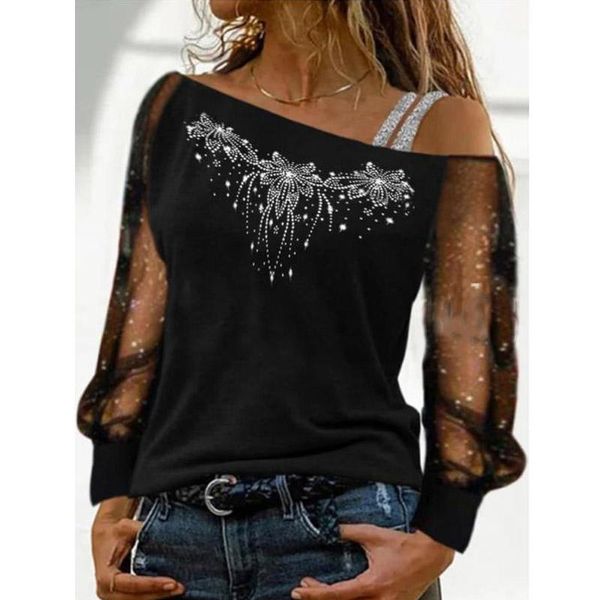 t-shirt lace blouse women long sleeves skew collar off shoulder patchwork tee casual autumn elegant diamond blousas, White
t-shirt lace blouse women long sleeves skew collar off shoulder patchwork tee casual autumn elegant diamond blousas, White