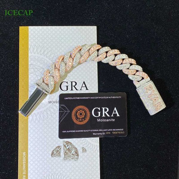 luxury custom men women 2 tone cuban chain bracelet 925 silver moissanite diamond hiphop link bracelet
luxury custom men women 2 tone cuban chain bracelet 925 silver moissanite diamond hiphop link bracelet