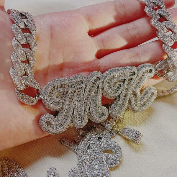 personalized iced out baguette cursive font custom name letters pendant necklace cuban chain for women hip hop jewelry, Silver
personalized iced out baguette cursive font custom name letters pendant necklace cuban chain for women hip hop jewelry, Silver
