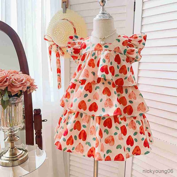 girl's dresses casual girls dress summer kids party love print princess children clothing with hat outfits vestidos r230612, Red;yellow
girl's dresses casual girls dress summer kids party love print princess children clothing with hat outfits vestidos r230612, Red;yellow
